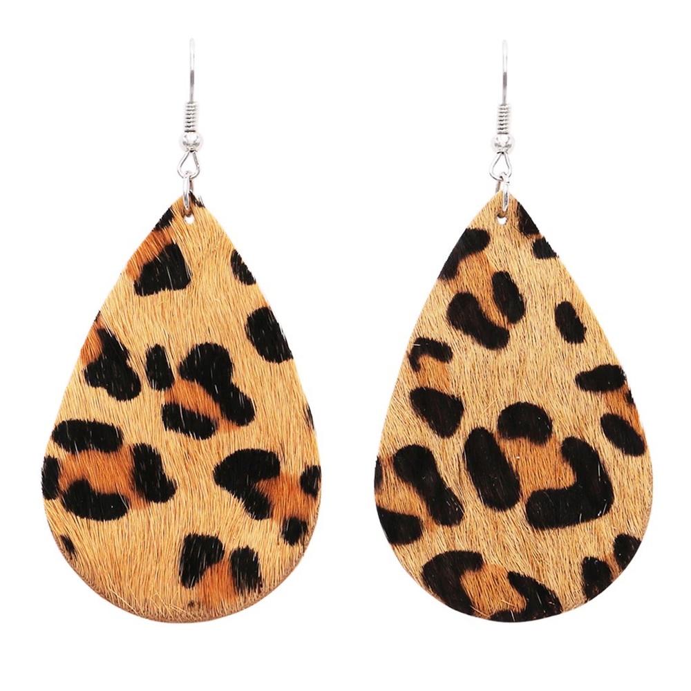 Leopard Leather Earrings